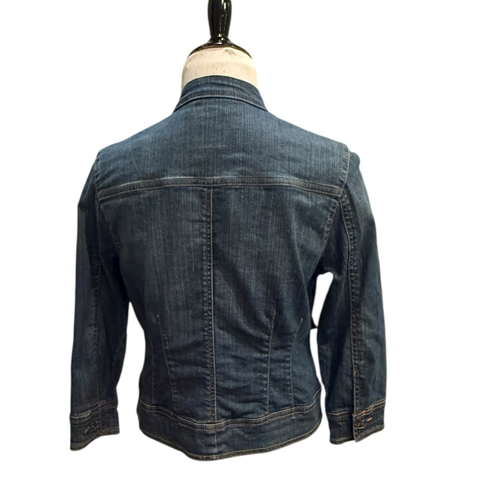 Gloria Vanderbilt Jean Jacket, Denim, Blue, Pockets, Button Down~Medium Petite - Picture 4 of 13